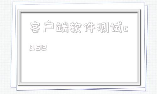 客户端软件测试case测试case是什么意思啊